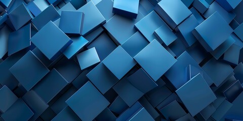 A blue background with many blue squares - stock background.
