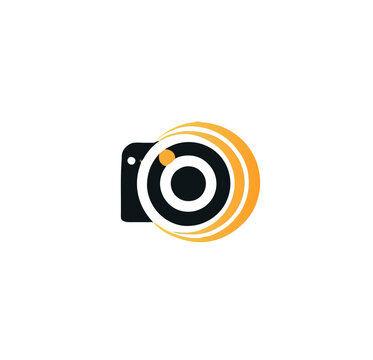beautiful simple colorful camera slr logo