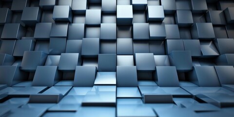 A blue wall with a pattern of squares - stock background.