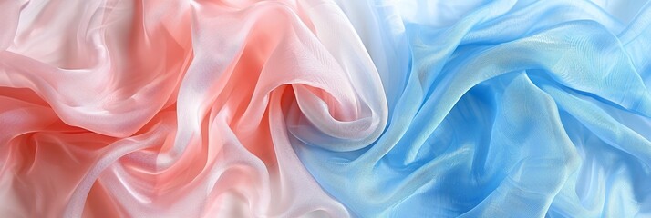 Obraz premium Elegant pastel silk fabric texture with soft waves for fashion and luxury branding