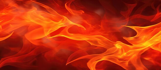 A close up image of a blazing fire with orange flames and smoke rising into the sky, creating a mesmerizing pattern of heat and gas. A captivating event in nature