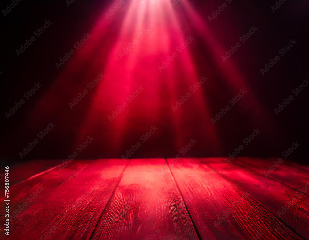 Aufkleber abstract dark red background illuminated by soft studio light, with an empty stage at the forefront