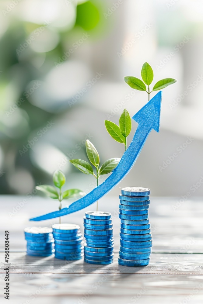 Poster abstract financial growth arrows background with ample space for text placement and creative design