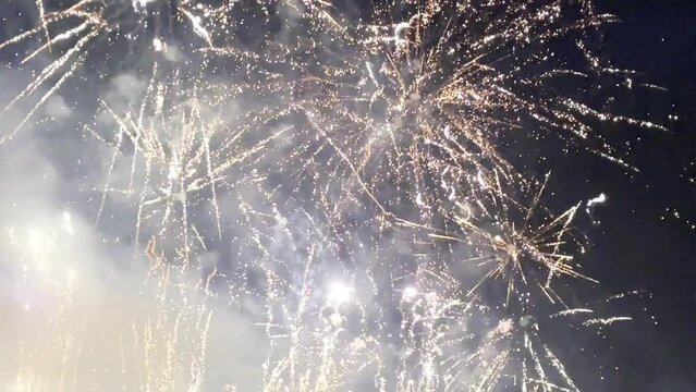 Fireworks El Castillo de la Nit del Foc 2024 on Valencia City Hall Square during the Las Fallas festival