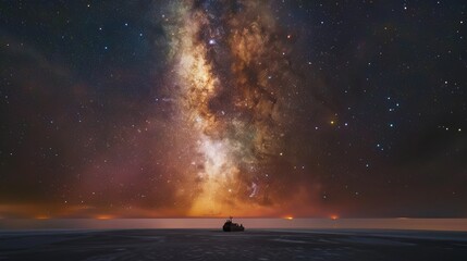 A breathtaking shot of a star-filled sky with the Milky Way galaxy visible,