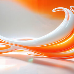 Orange and White Abstract Background With Waves