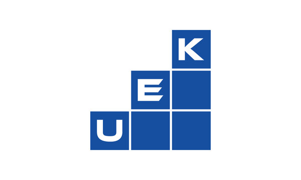 UEK initial letter financial logo design vector template. economics, growth, meter, range, profit, loan, graph, finance, benefits, economic, increase, arrow up, grade, grew up, topper, company, scale