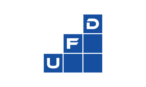 UFD initial letter financial logo design vector template. economics, growth, meter, range, profit, loan, graph, finance, benefits, economic, increase, arrow up, grade, grew up, topper, company, scale
