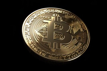 Cryptocurrency golden bitcoin coin. Cryptocurrencies. Business