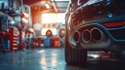 The car's exhaust pipe emitted a thick cloud of CO2 fumes and black smoke laced with carbon particles that polluted the air around it.