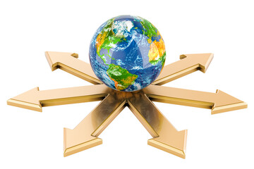 Worldwide service, concept. 3D rendering isolated on transparent background