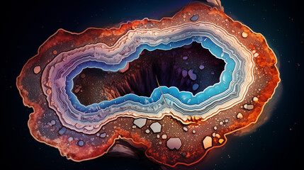 Cosmic Geode Cross-Section in Starry Space
