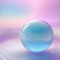 Blue Ball Floating on Water