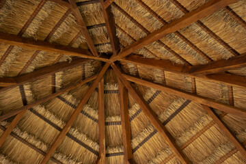 Construction based on wood, grass and palm in Mexico