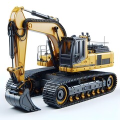 Photo 3d render track excavator jpg isolated on white background 