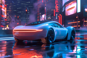 Zukunftsweisendes Fahrzeug: Produktfoto eines futuristischen Autos