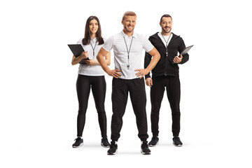 Male and female sport coaches posing in a group