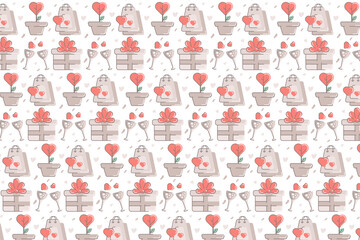 Love Anniversary Pattern Background