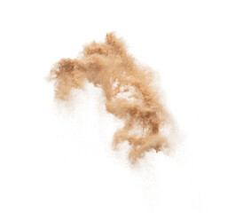 Circle Sand Storm desert with wind blow spin swirl around. Golden Yellow sand tornado storm with...