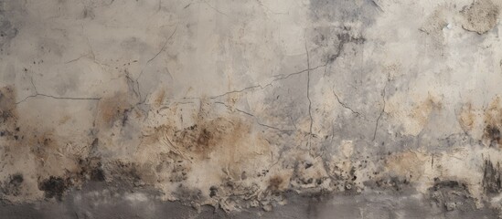 A detailed shot of a weathered wood panel with various stains and marks, resembling an abstract art piece in a buildings interior