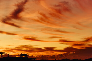 Magic Unreal Colorful Sky at Sunrise