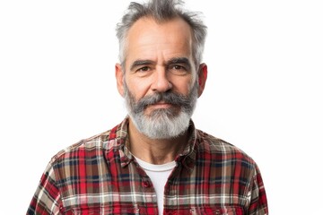 Middle-aged man with a casual style and positive attitude Isolated portrait - obrazy, fototapety, plakaty