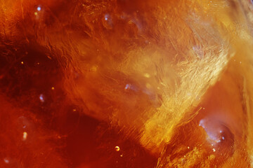 Macro shot of cold black tea drink