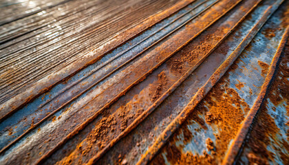 The image showcases a rusted metal surface with a brown patterned finish. The zinc texture on the background adds a captivating blend of rusty details, creating a unique and textured surface.