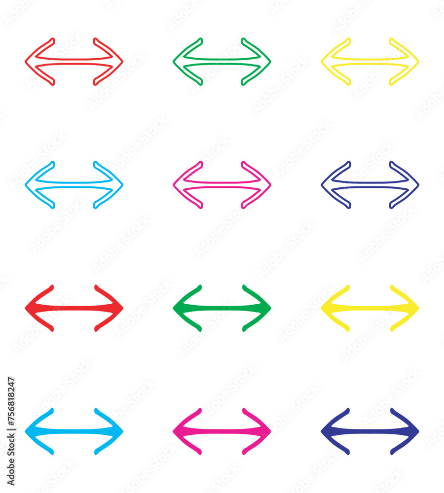 Poster double arrow icon vector. two side icon sign symbol in trendy flat style. set elements in colored ic