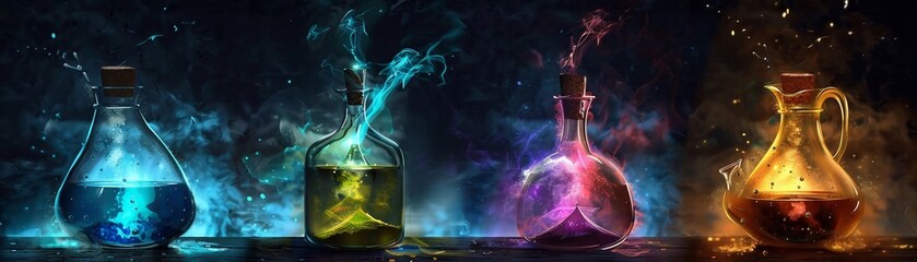 Design a potion that glows with mystical energy and promises extraordinary powers