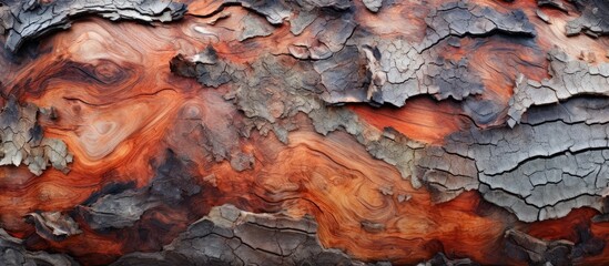 A detailed close up of the intricate pattern on the bark of a pine tree, resembling a piece of art...