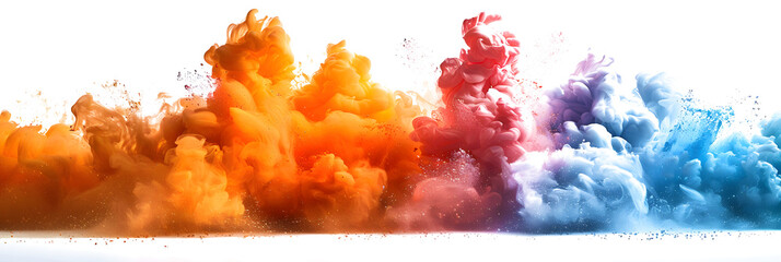 A vibrant color explosion burst appearing on white canvas.