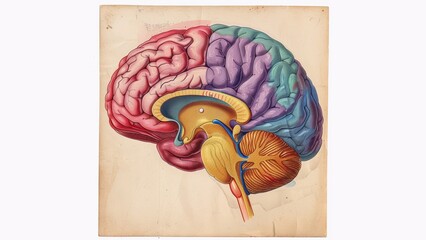the whole brain, hindbrain, midbrain, so that each part can be distinguished by 3 colors, simple