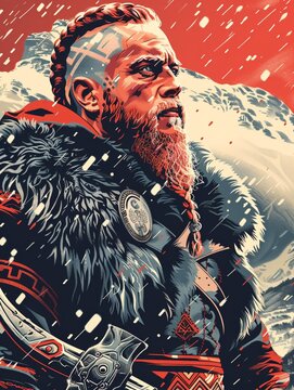 Explore the intersection of Vikings and geek culture in a digital masterpiece