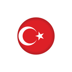 Obraz premium Turkey flag icon vector