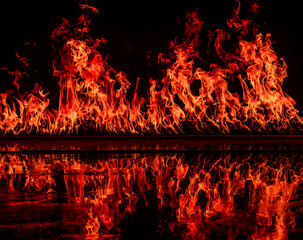 fire flame dance. fire with tongues of flame for background banner