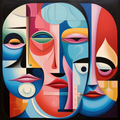 Cubist visage fusion in contemporary art