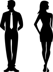 Elegant Silhouette of a Businessman and Businesswoman for Professional and Commercial Use