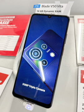 ZTE Blade V50 Vita Smartphone Displayed in Store