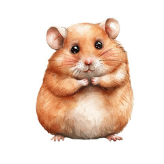 cute hamster vector illustration in watercolour style