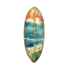 surf board vector illustration in watercolour style