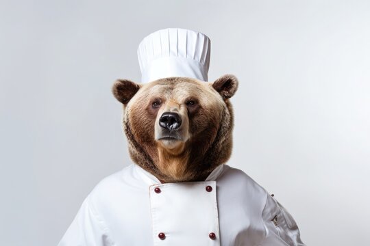 Anthropomorphic bear in the image of a chef