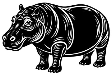 Illustration of a hippopotamus