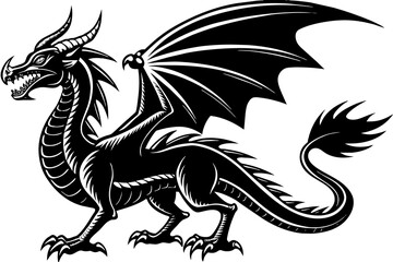 Dragon silhouette vector 