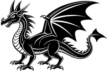 Dragon silhouette vector 