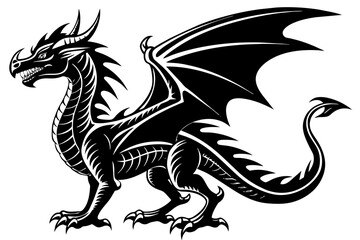 Dragon silhouette vector 