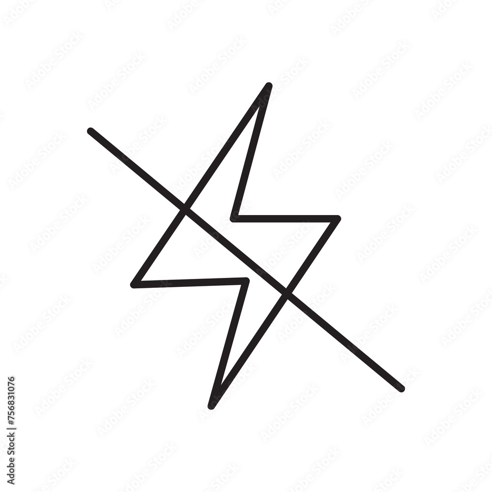 Poster stop flash vector thin line icon simple flat illustration on white background..eps