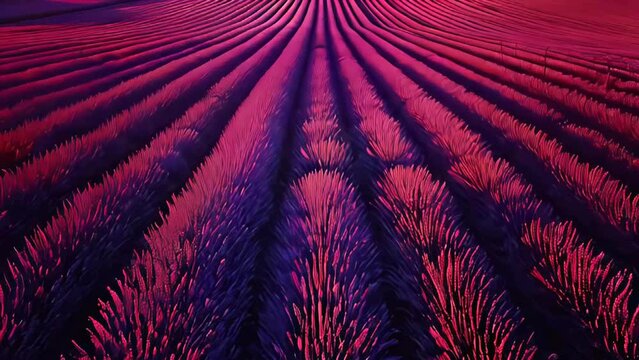Purple lavender field,. Computer generated image.