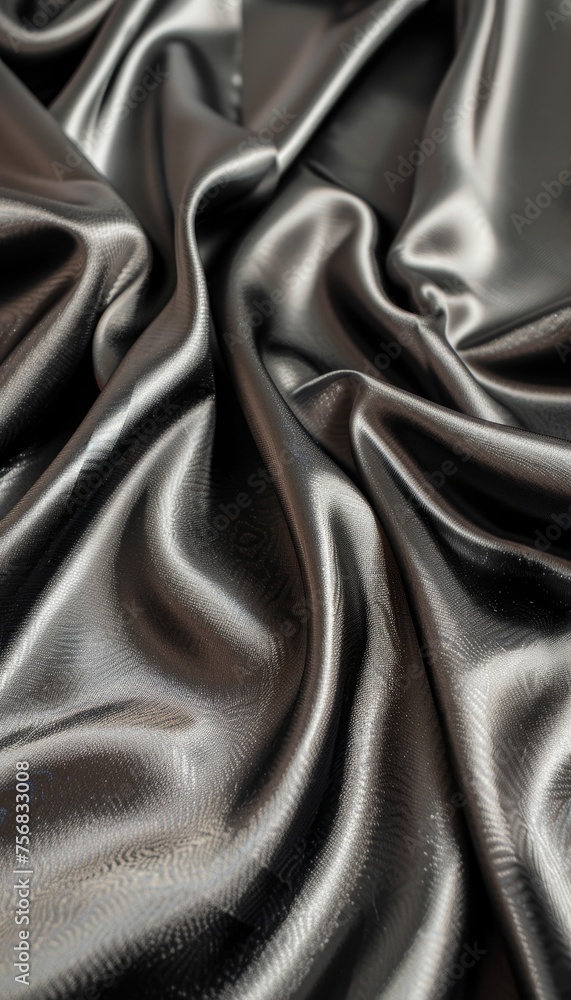 Poster luxurious black silk fabric texture for creating a delicate and elegant background design element