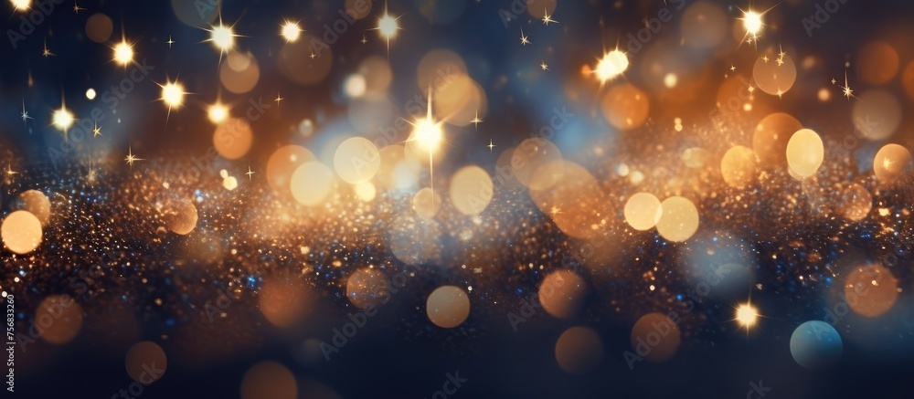 Poster a mesmerizing macro photography image capturing a blurred picture of colorful lights against a dark 